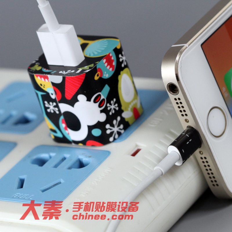 苹果手机创意贴纸 iPhone充电器贴纸 